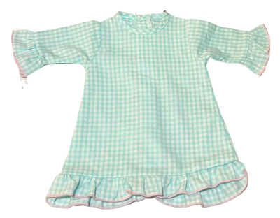 *Sugarplum Tree Exclusive - 18" Dolly Gown - Aqua Gingham