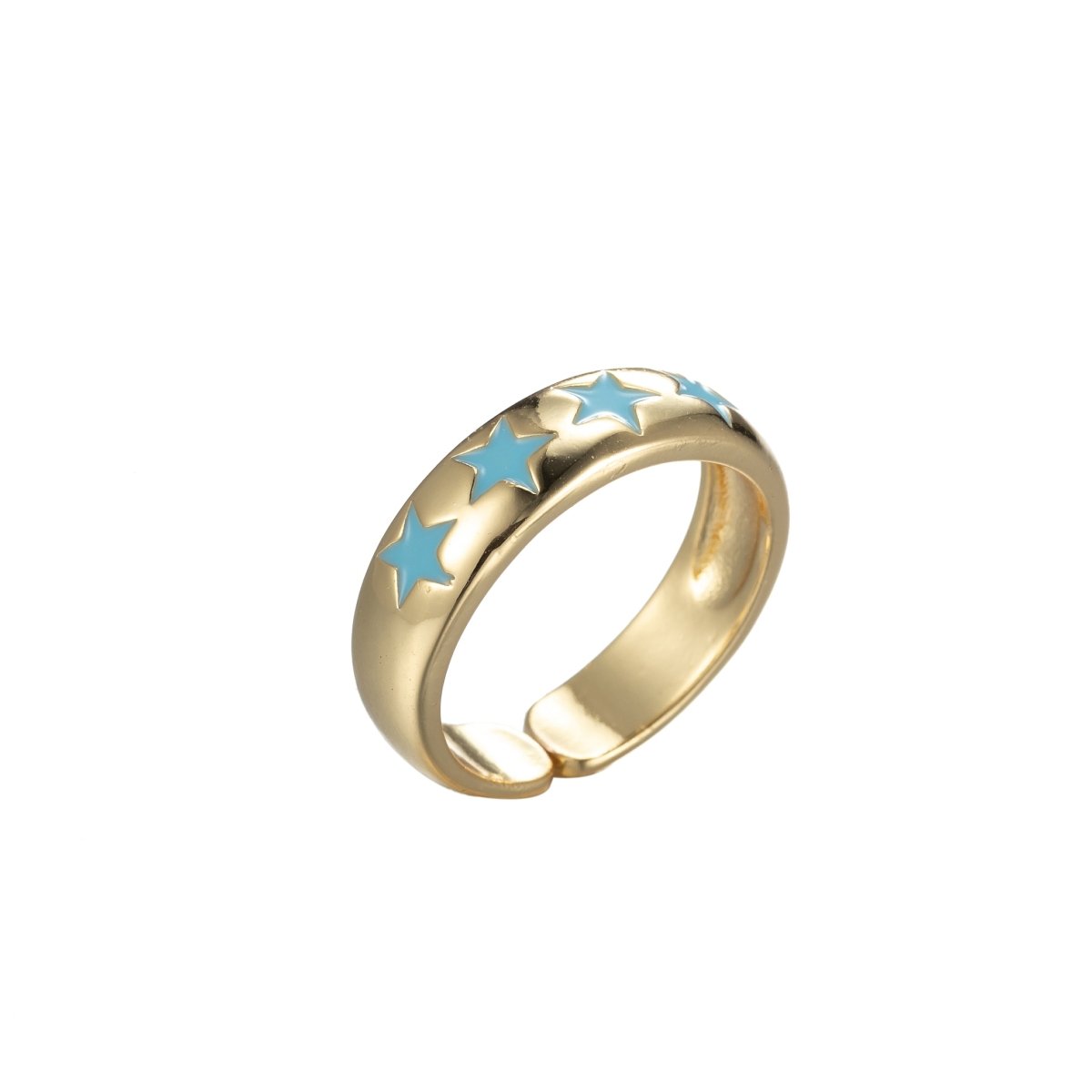 Gold Ring with Stars (10 Colors)