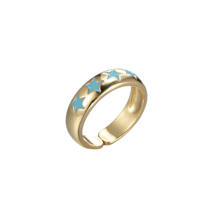 Gold Ring with Stars (10 Colors)
