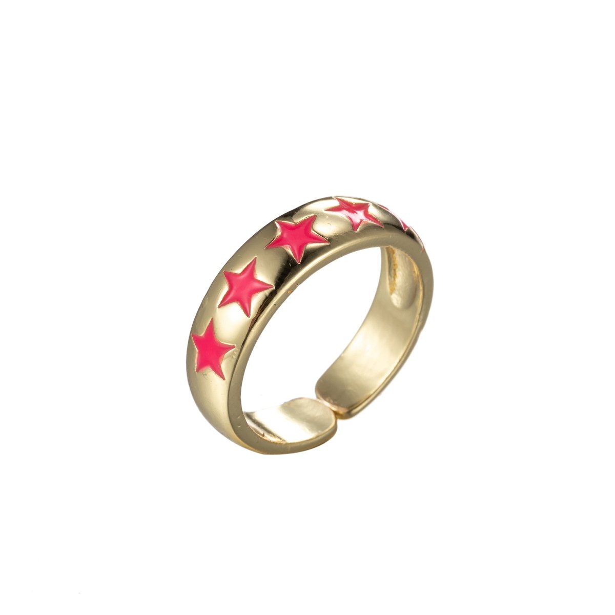 Gold Ring with Stars (10 Colors)