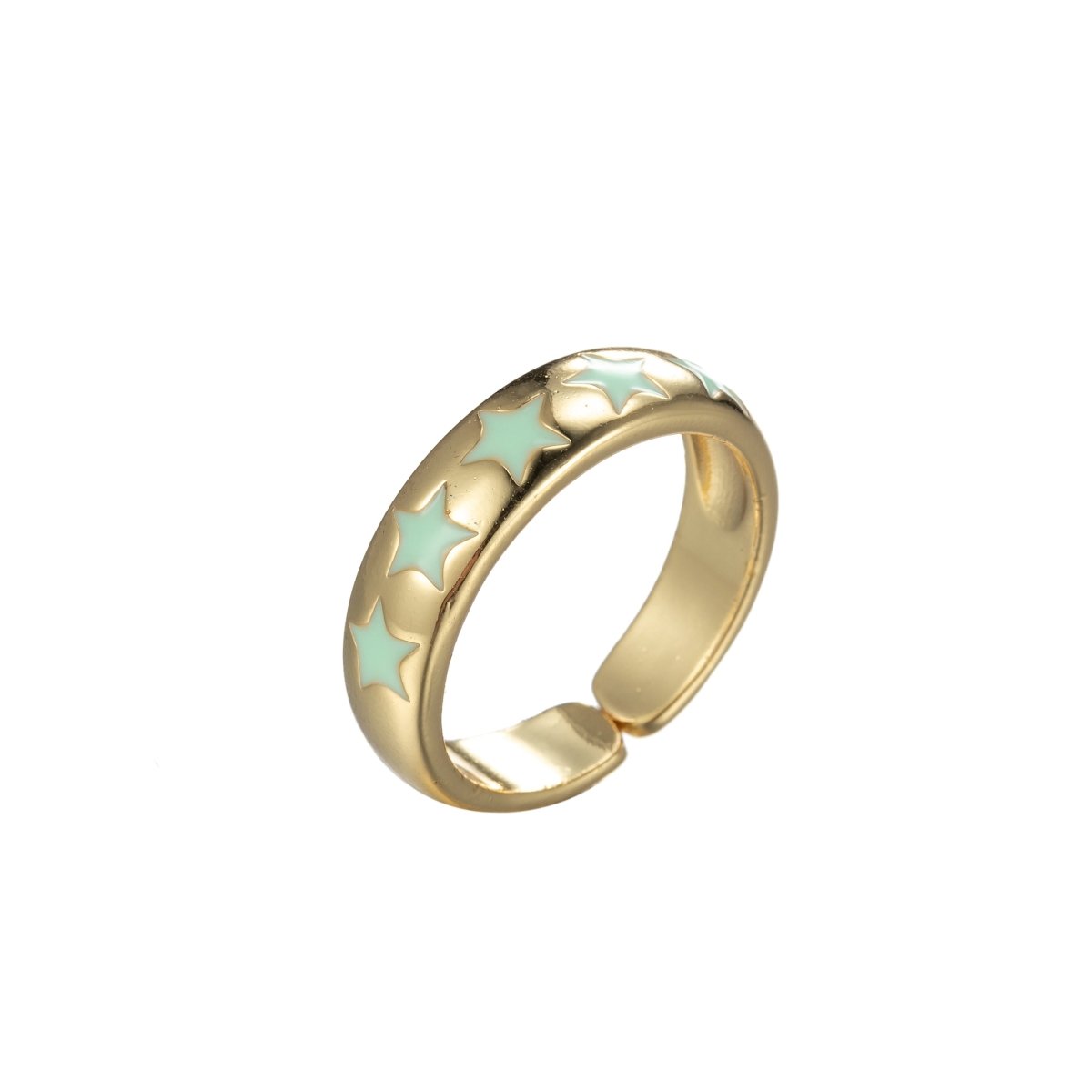 Gold Ring with Stars (10 Colors)