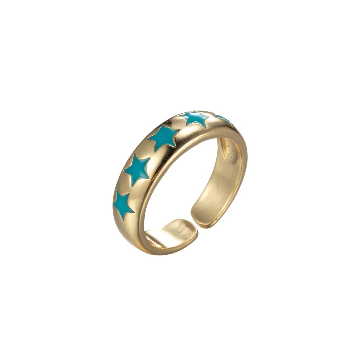 Gold Ring with Stars (10 Colors)