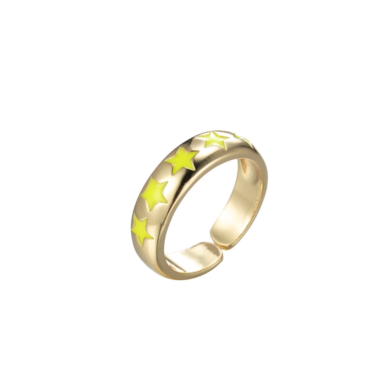 Gold Ring with Stars (10 Colors)