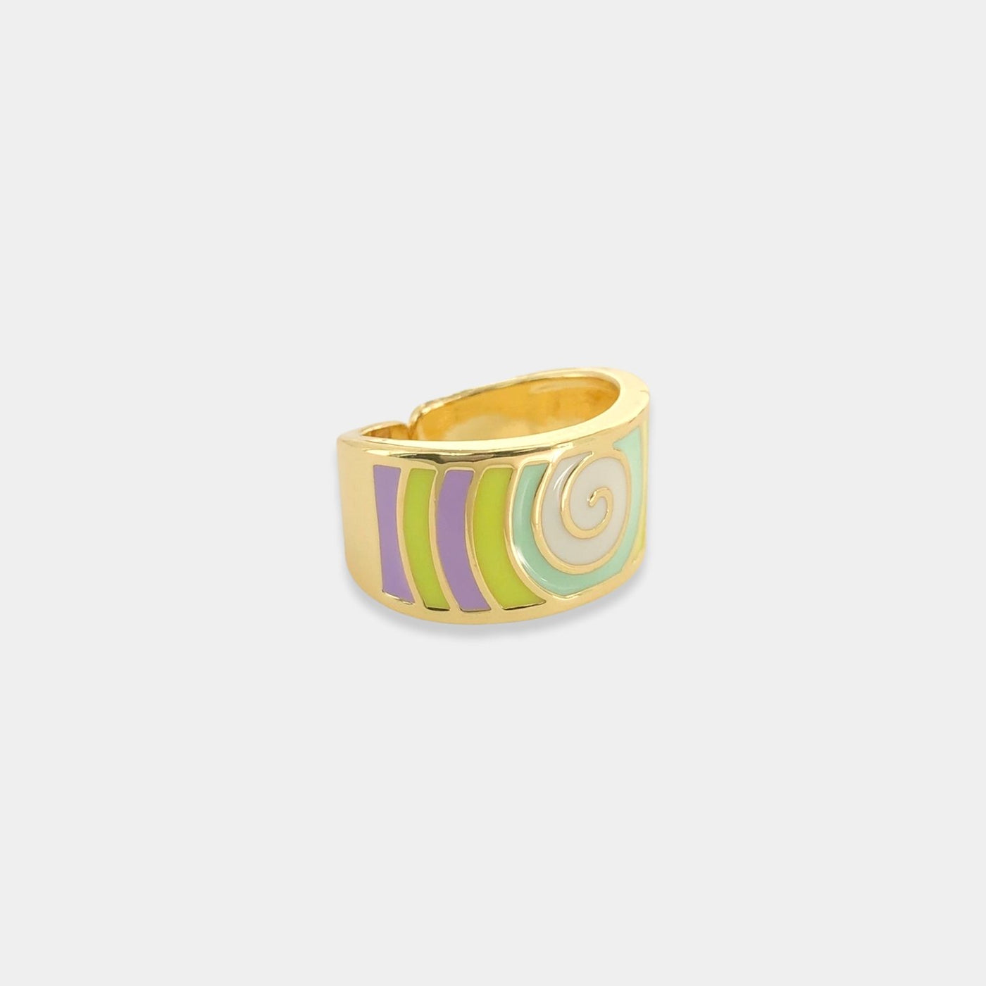 Gold & Enamel Swirl Ring