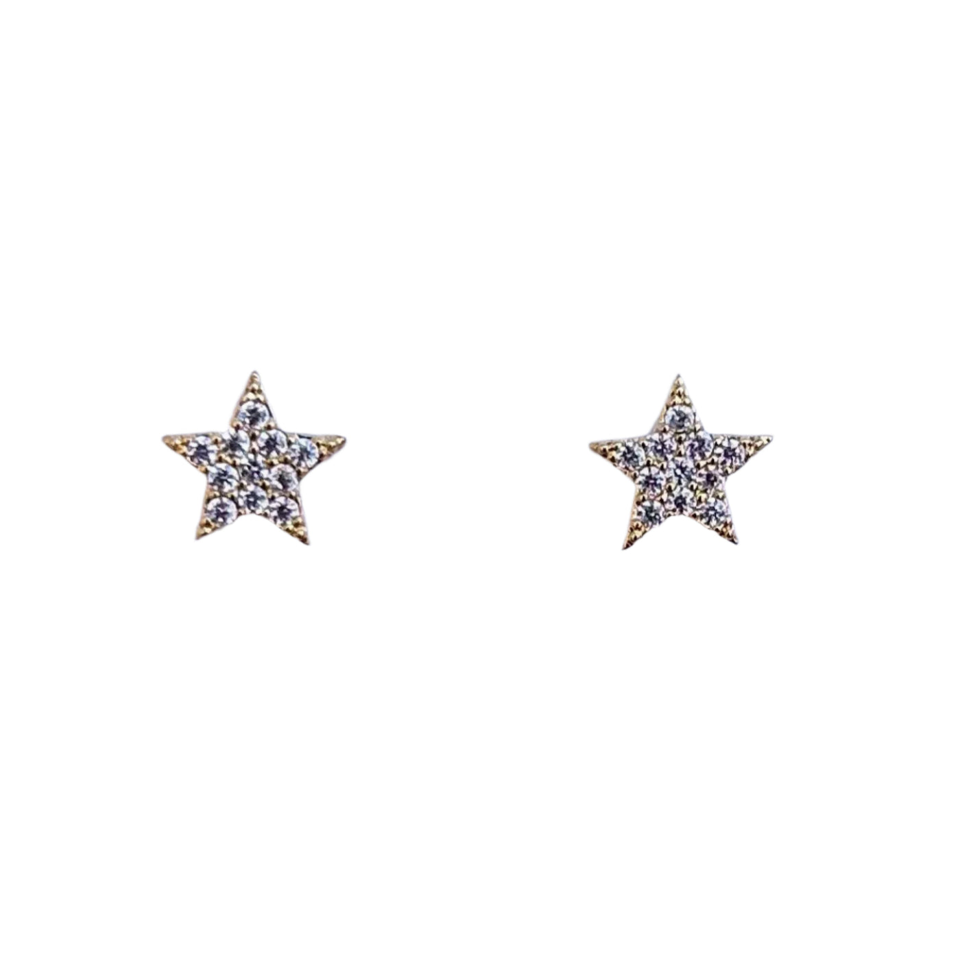 Small Gold & Diamond Star Earrings