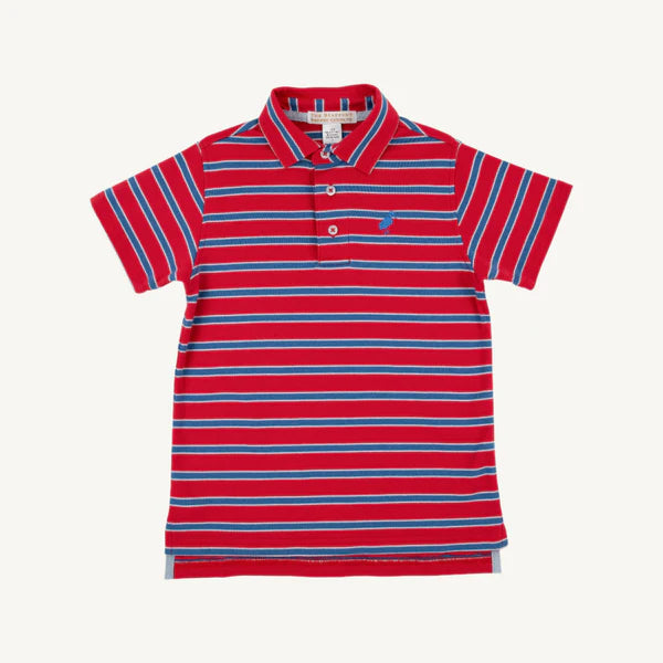 Prim & Proper Polo SS Rich Red Wood Boat Blue
