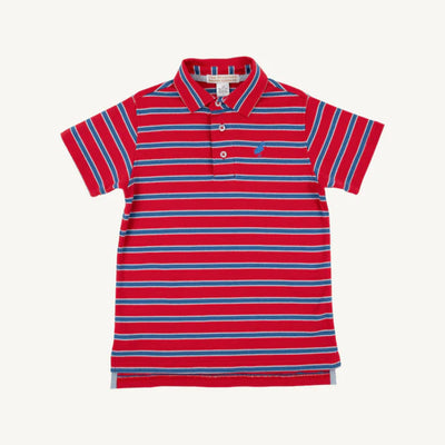 Prim & Proper Polo SS Rich Red Wood Boat Blue