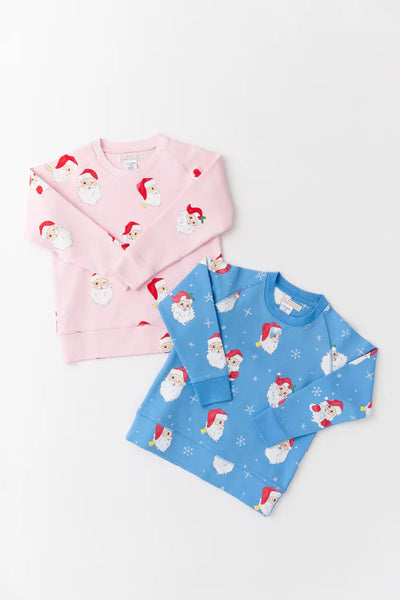 Cassidy Comfy Crewneck Dear Santa Barbados Blue