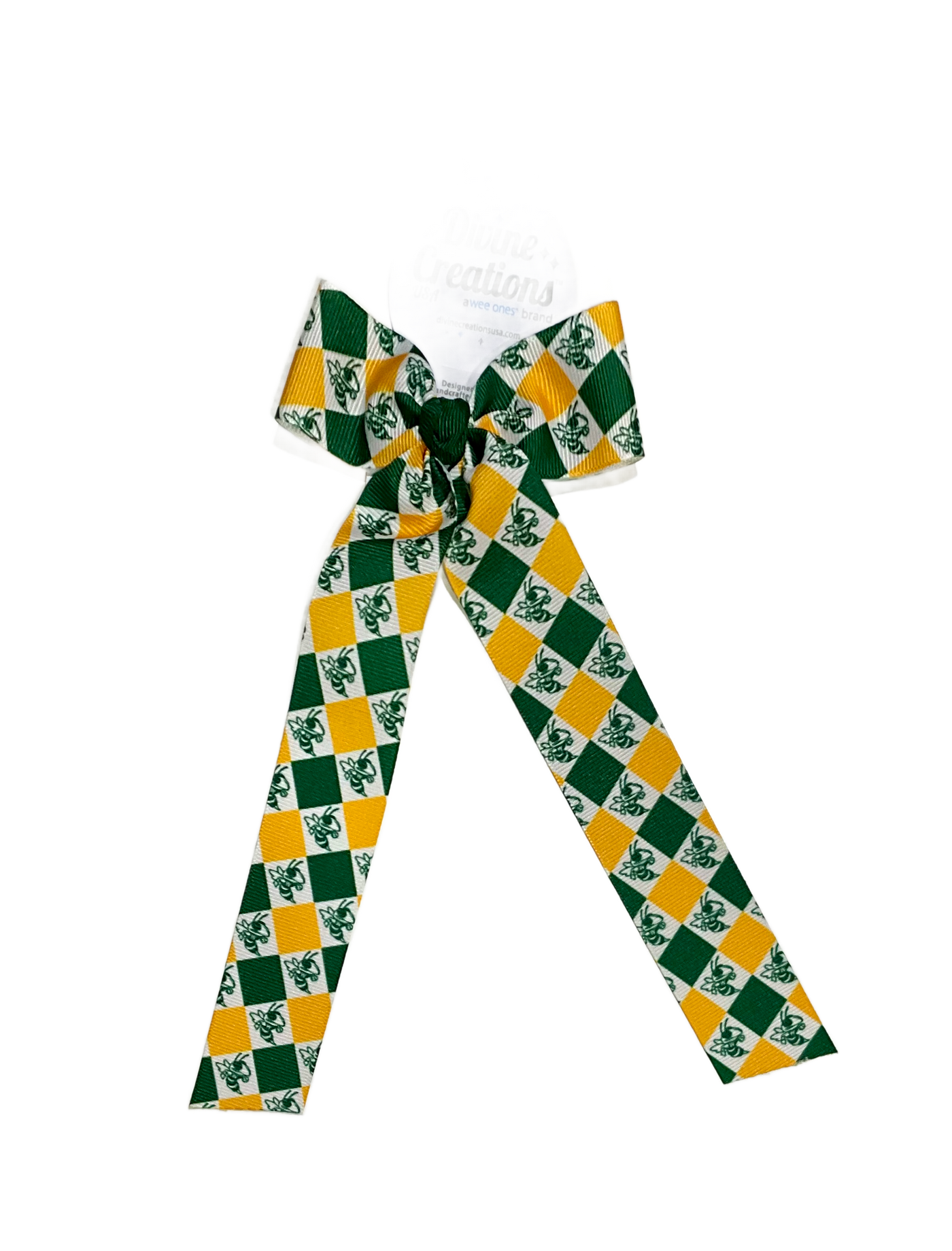 Game Day Hornet Checkerboard Tails Bow