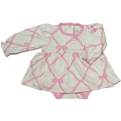 LS Daisy Diaper Cover Dress Belle Meade Bow Pier Party Pink