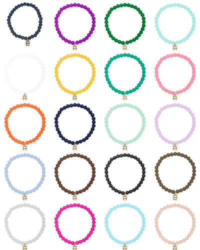 Small Glass Bead Stretch Bracelet  (Various Colors)