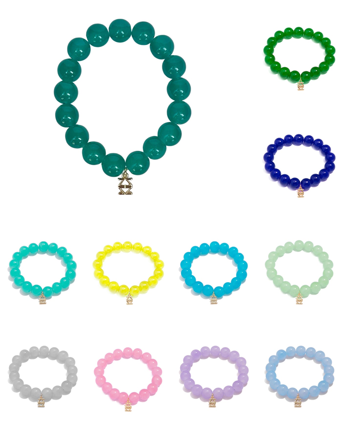 Glass Bead Stretch Bracelet - Various Colors