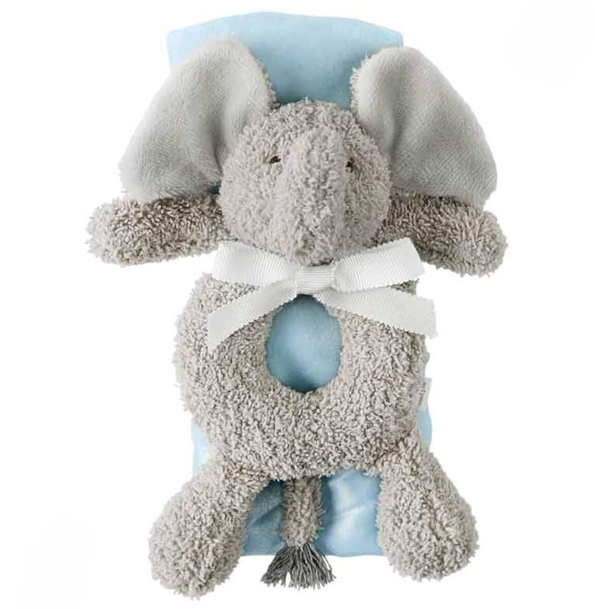 Elephant Rattle & Blue Lovey Set