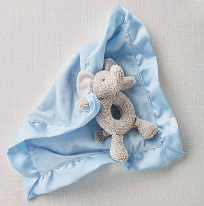 Elephant Rattle & Blue Lovey Set