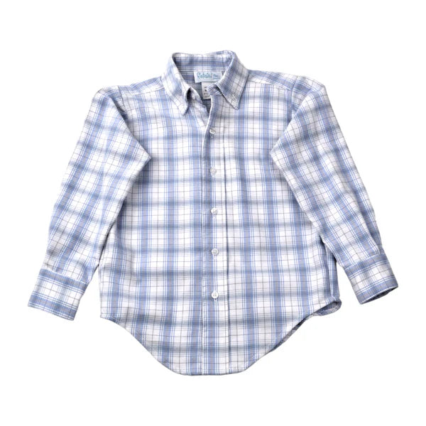 Blue & Tan Plaid Button Down Shirt