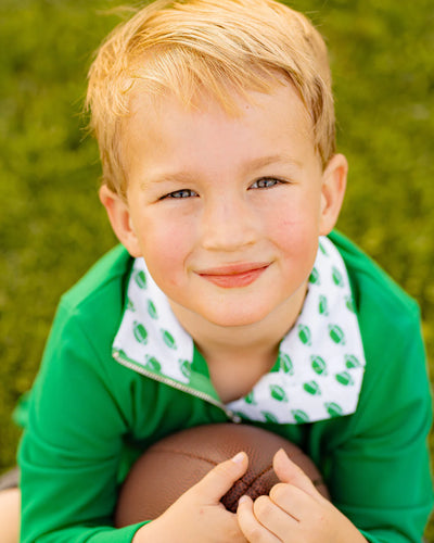 Game Day Quarter Zip Green