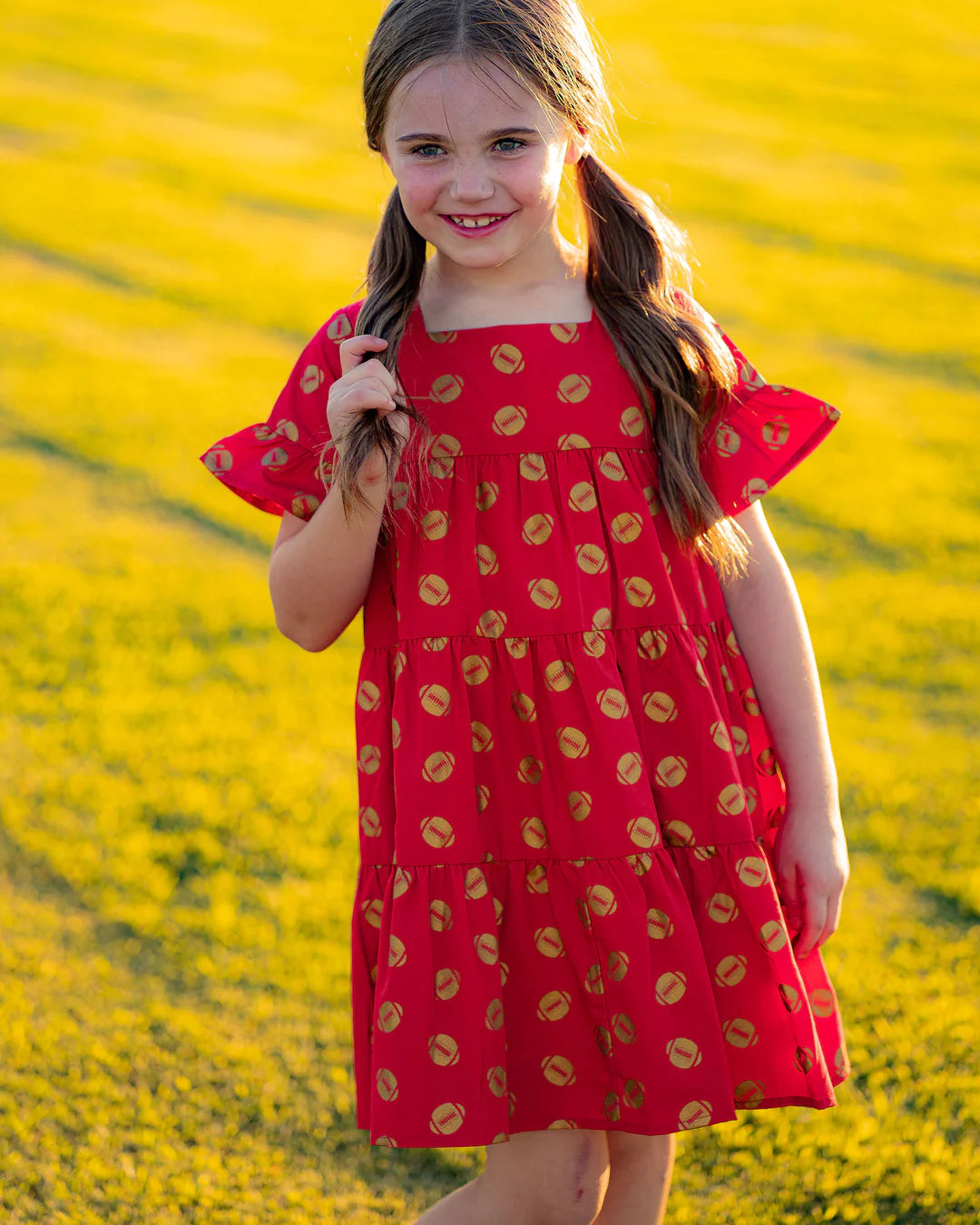 Game Day Glitter Dress Red