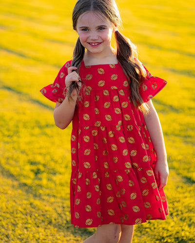 Game Day Glitter Dress Red