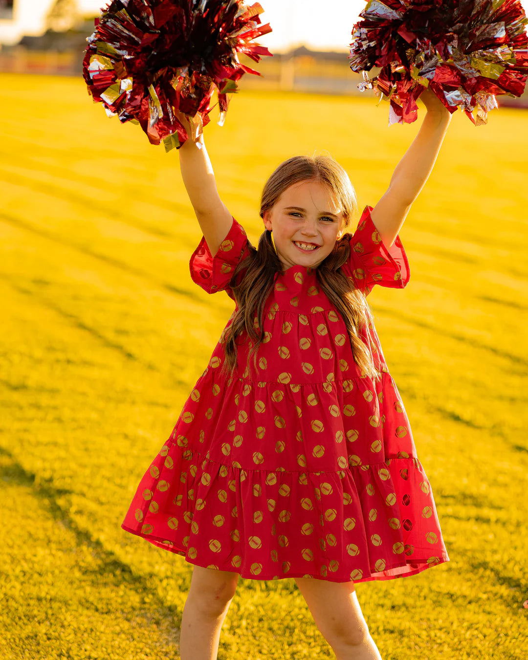 Game Day Glitter Dress Red