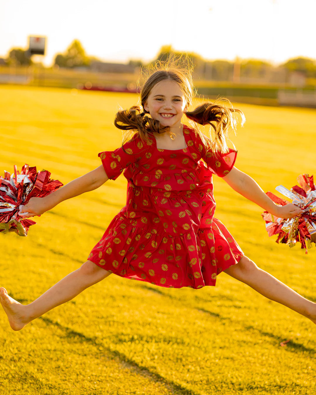 Game Day Glitter Dress Red