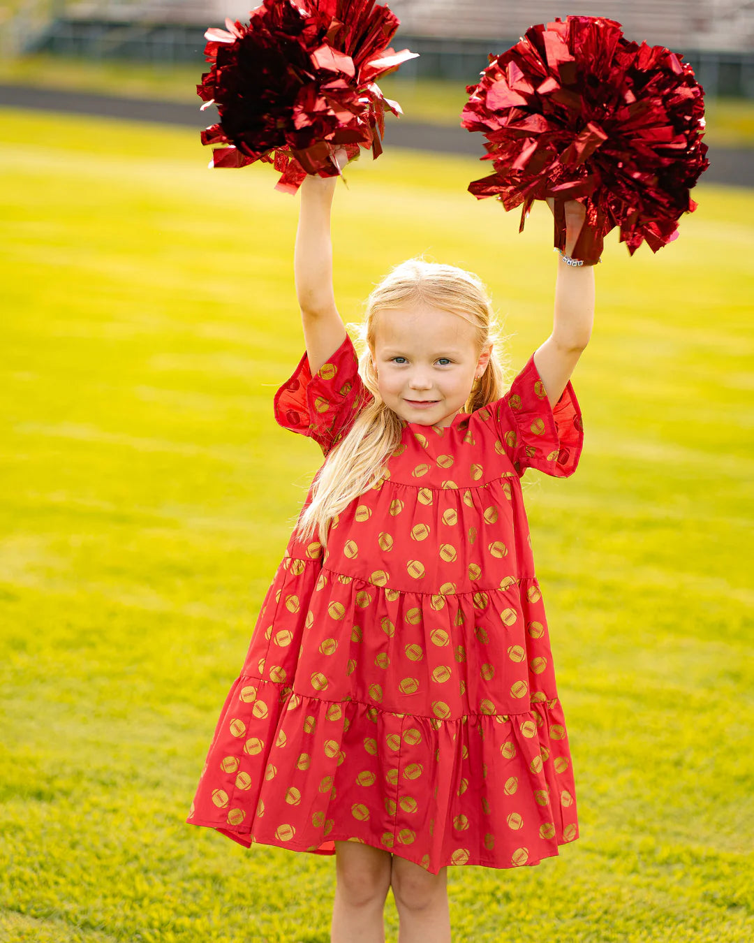 Game Day Glitter Dress Red