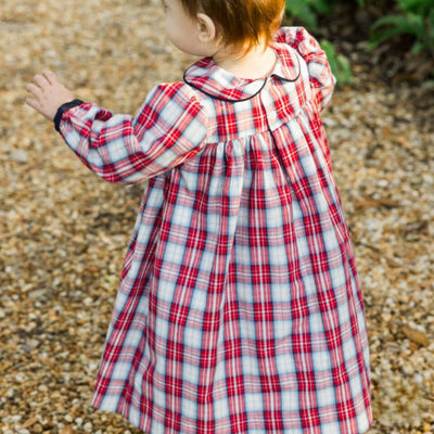 Cranberry with Navy Float Dress