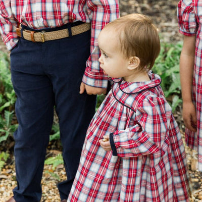 Cranberry with Navy Float Dress