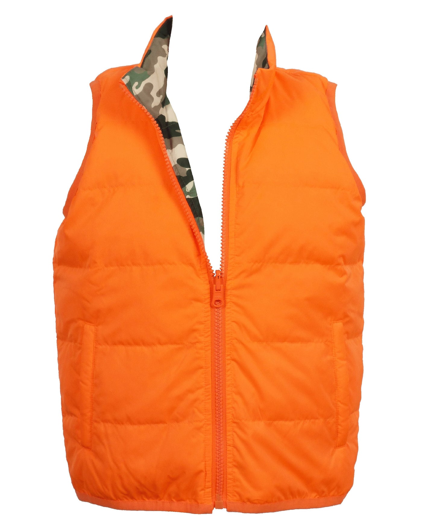 Delta Valley Vest Reversible Hunger Orange Woodland Camo