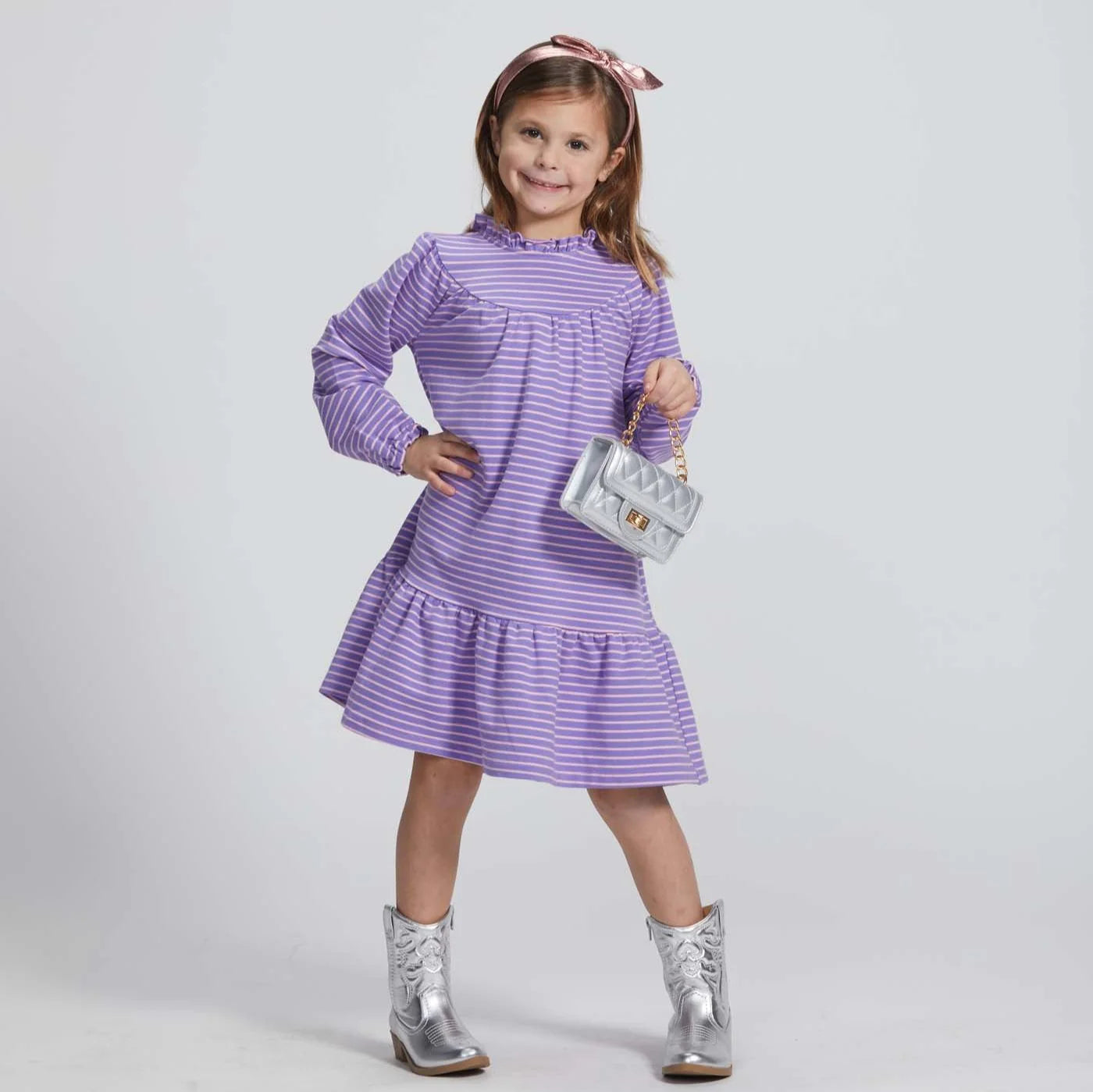 Jody Dress Purple Stripe