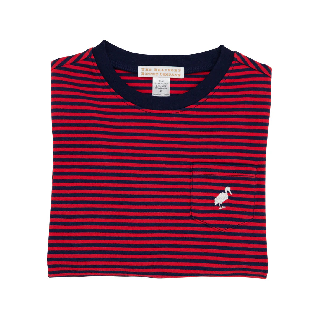 LS Carter Crewneck RichRed NanNavy Stripe