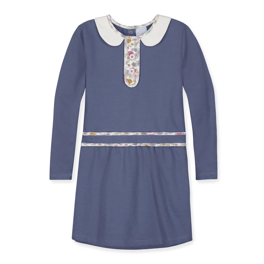 Carly Dress Steel Blue with Sasha's Garden