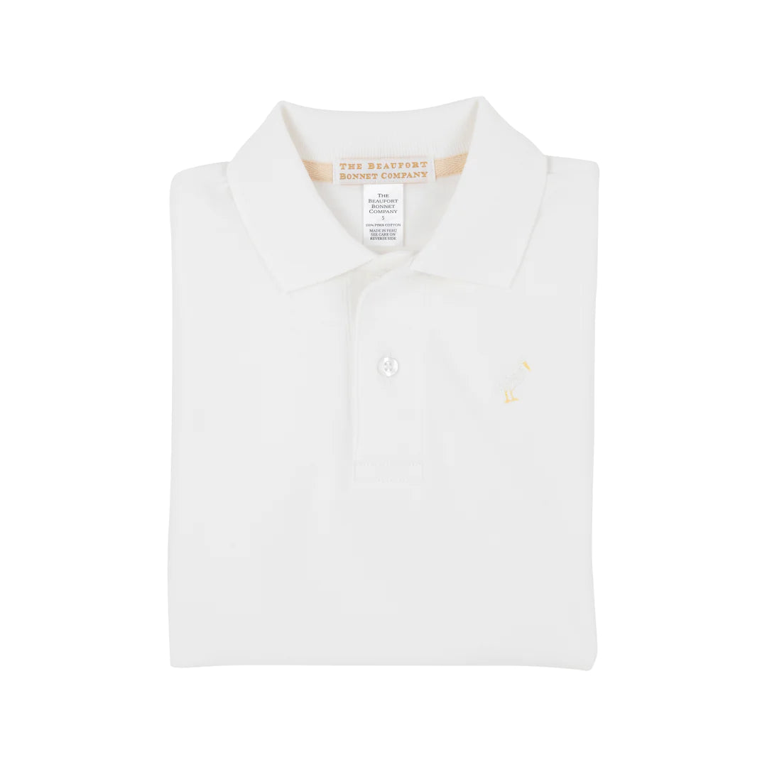 Prim and Proper Polo -SS-Worth Avenue White with Multi