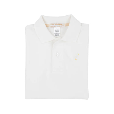 Prim and Proper Polo -SS-Worth Avenue White with Multi