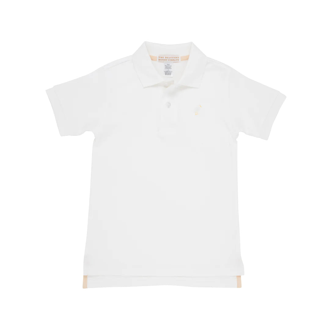 Prim and Proper Polo -SS-Worth Avenue White with Multi