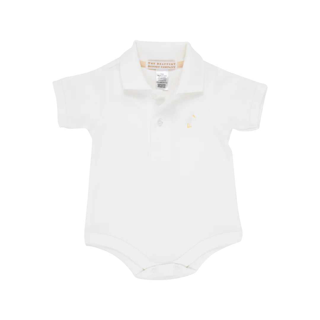 Prim and Proper Polo -SS-Worth Avenue White with Multi