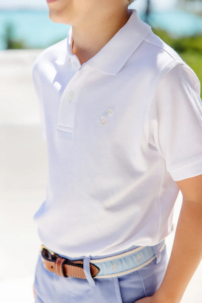 Prim and Proper Polo -SS-Worth Avenue White with Multi