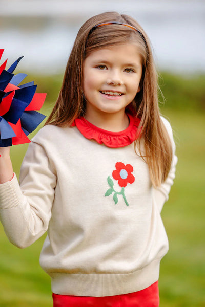 Isabelle's Intarsia Sweater Sandy Springs Stone Flower