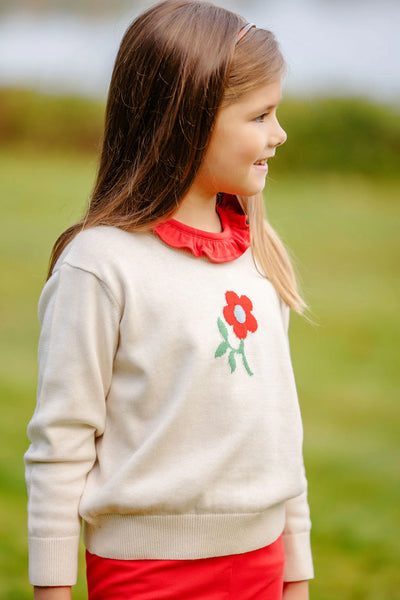 Isabelle's Intarsia Sweater Sandy Springs Stone Flower