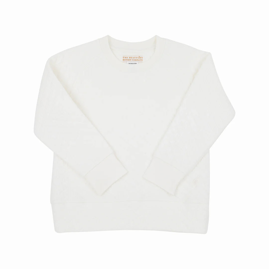 Cassidy Comfy Crewneck Quilted Palm Pearl