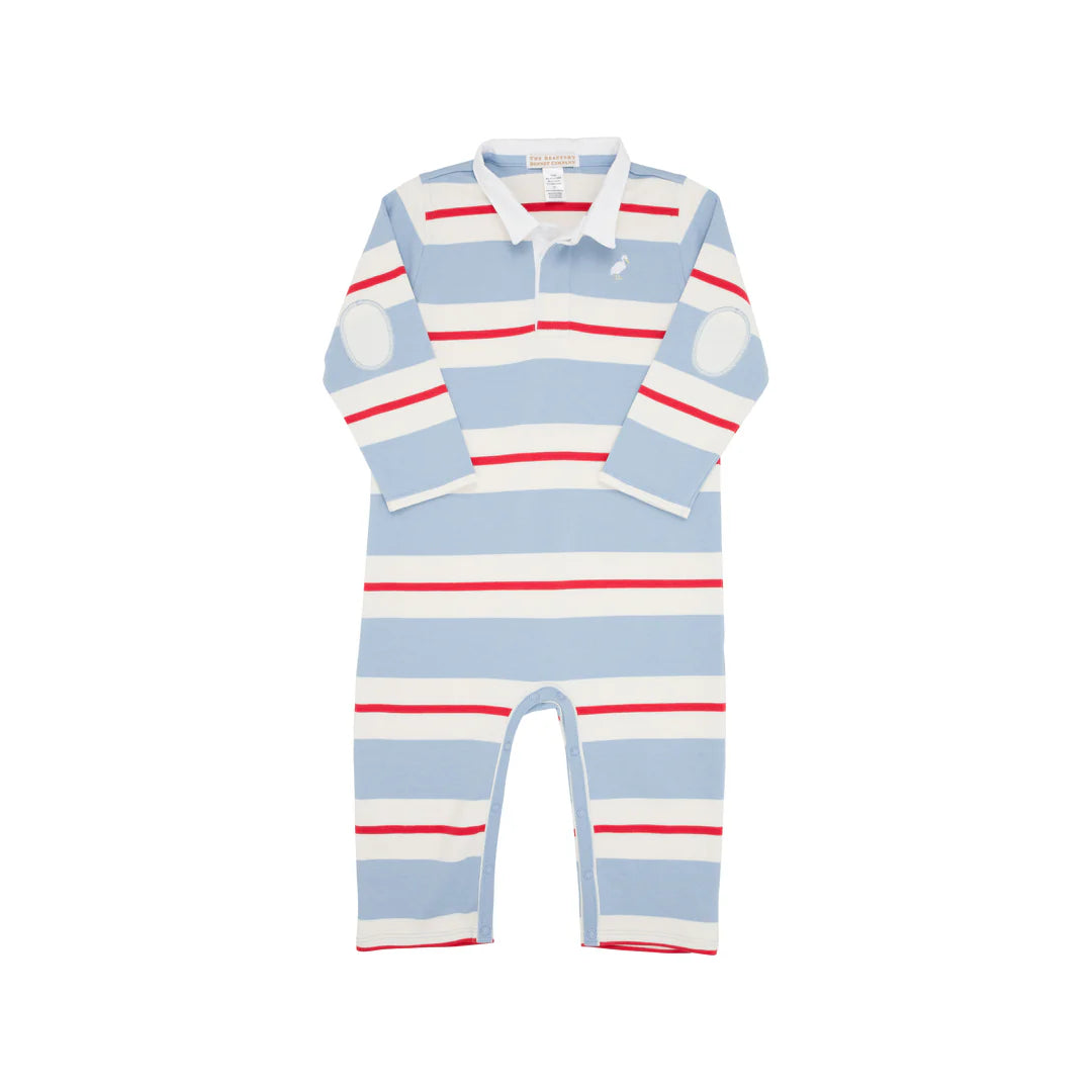 Sir Proper's Rugby Romper BarrBlue RichRed PalmPearl