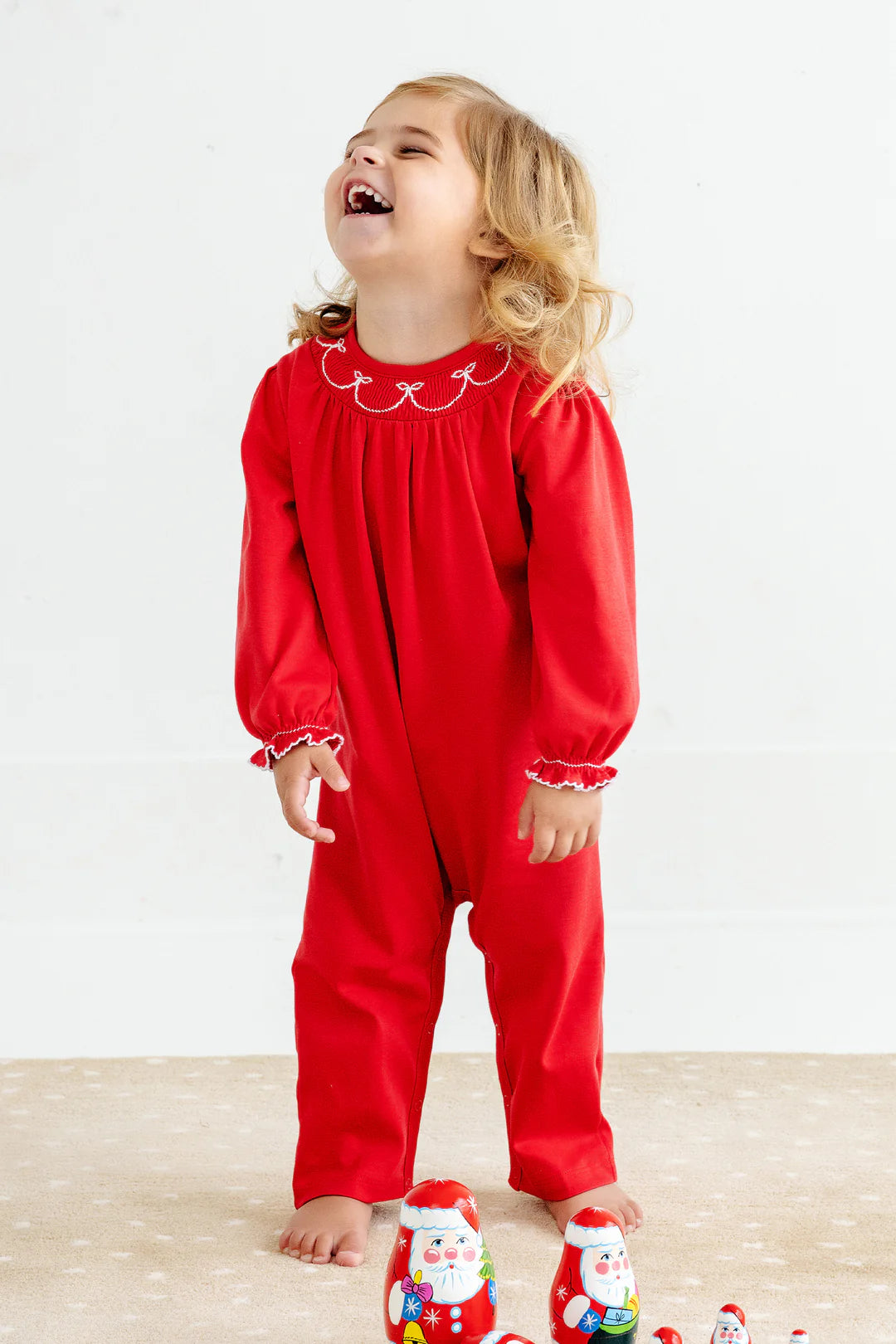 LS Bridget Romper Rich Red WAW