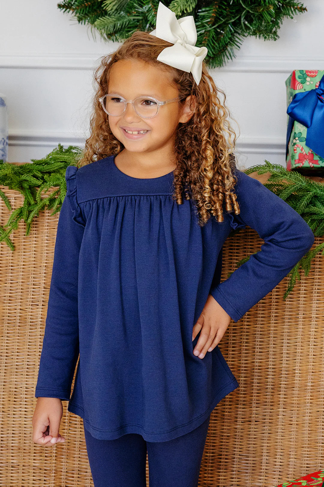 Ruby Mills Ruffle Top Nantucket Navy