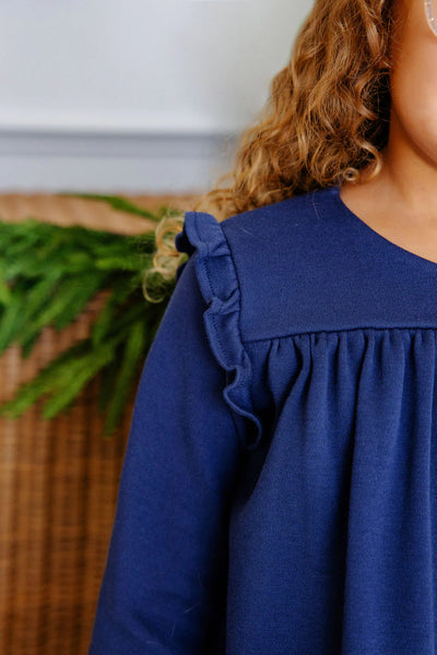 Ruby Mills Ruffle Top Nantucket Navy