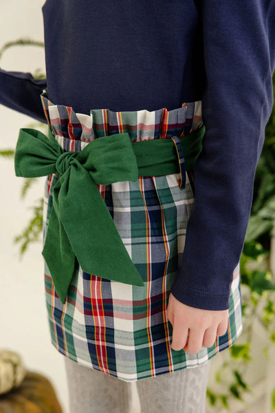 Beasley Bow Skirt Field Park Plaid Grier Green