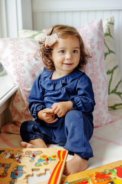 LS Ramona Ruffle Romper Nantucket Navy