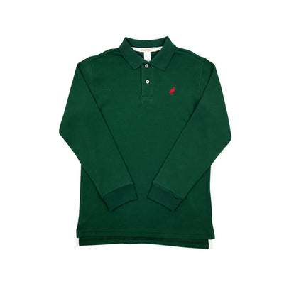 Prim and Proper Polo LS Grier Green Rich Red Stork