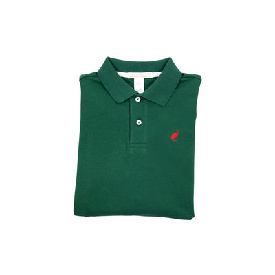 Prim and Proper Polo LS Grier Green Rich Red Stork