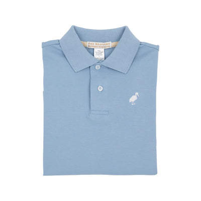 Prim and Proper Polo LS Barrington Blue WAW Stork