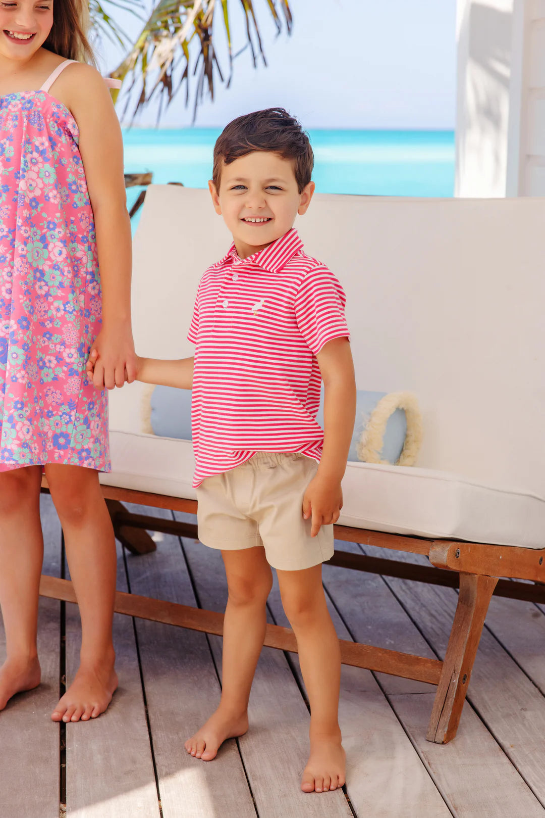 Prim and Proper Polo SS Palm Springs Punch Stripe