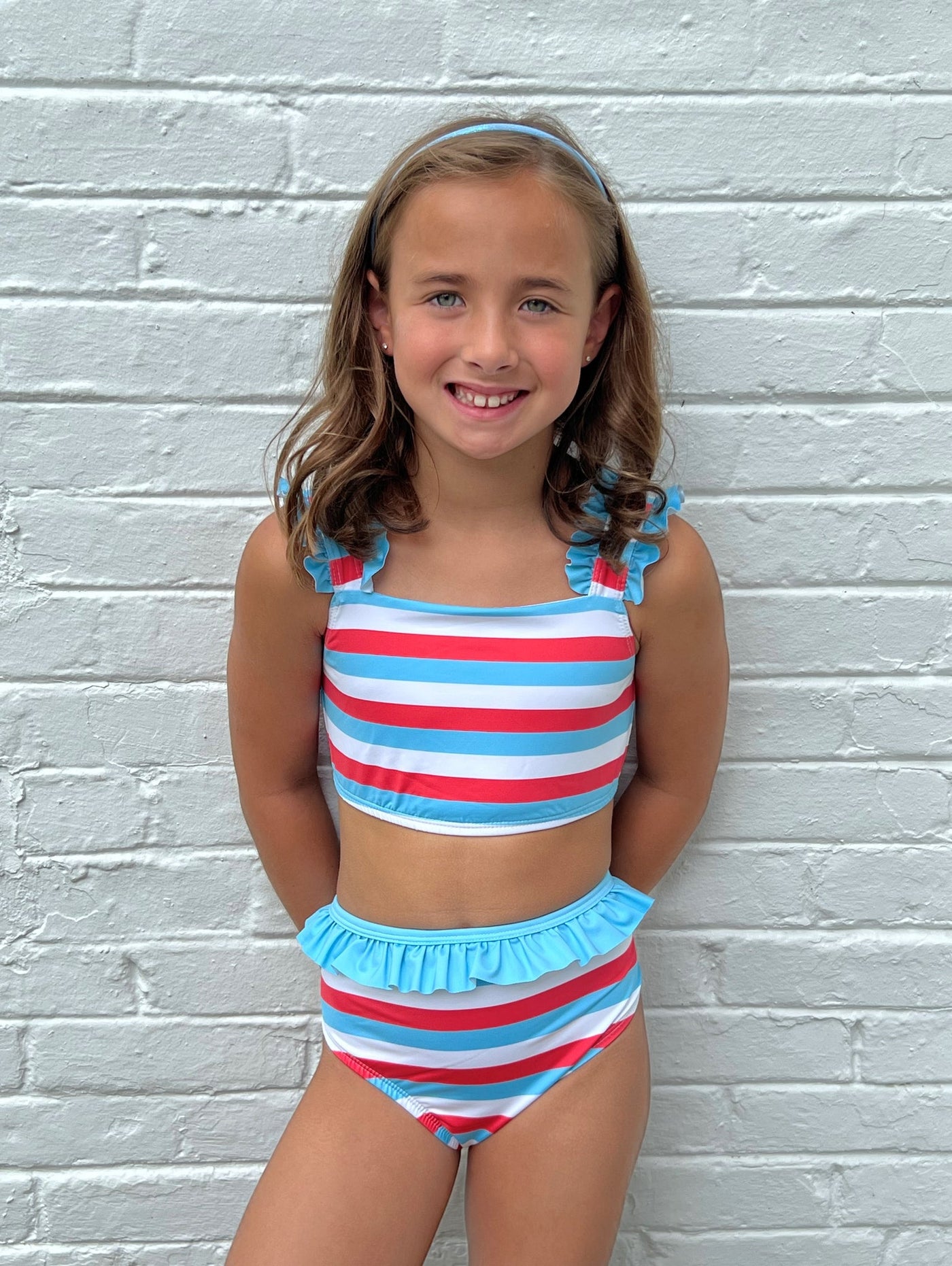 Hallie 2 Pc Swim - Patriotic Stripe